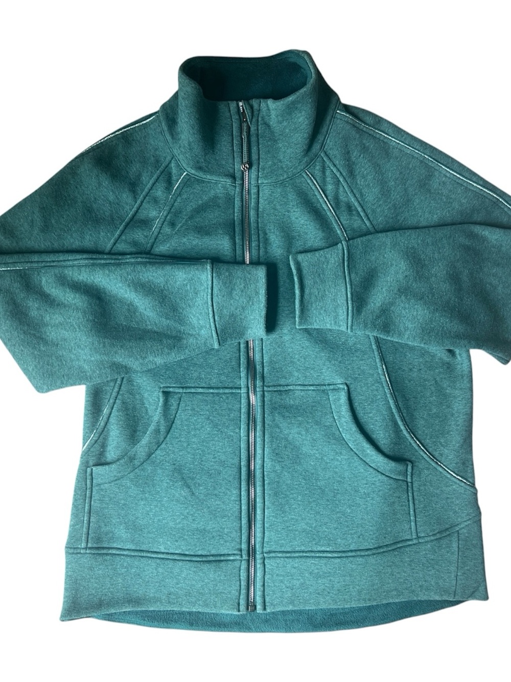 Lululemon Scuba Funnel Neck Full Zip Long Plush Storm Teal M/L
